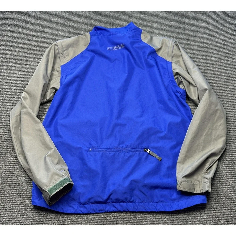 Nike‎ ACG Jacket Mens Medium Blue Clima-FIT Zip Off Sleeve Windbreaker Hiking